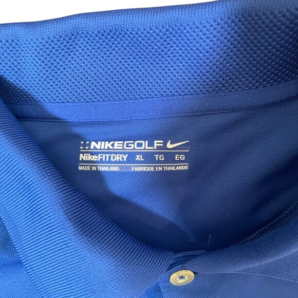 Nike Golf Men's Solid Blue Fit Dry Short Sleeve Polo Shirt XL - Picture 7 of 7